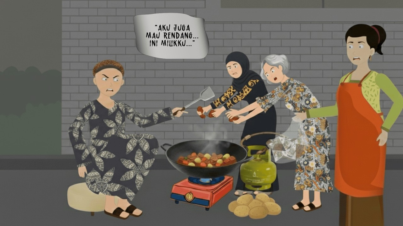 TETANGGA REWANG! EMAK-EMAK REBUTAN RENDANG DAN BERAKHIR RUSUH! || Kartun Animasi Drama