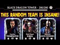 Mk mobile black dragon tower 200 vs random team huge surprise