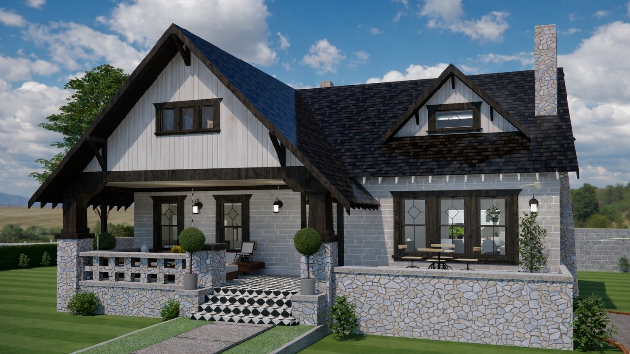 11x17 m 3 Bedroom Cottage House Design | Spacious Modern Family Home Layout!