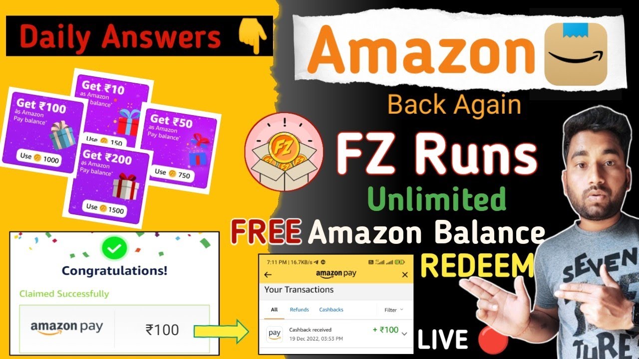 Amazon FZ Runs 🤩 how to Earn fz Coin Amazon fz Coin Quiz answer