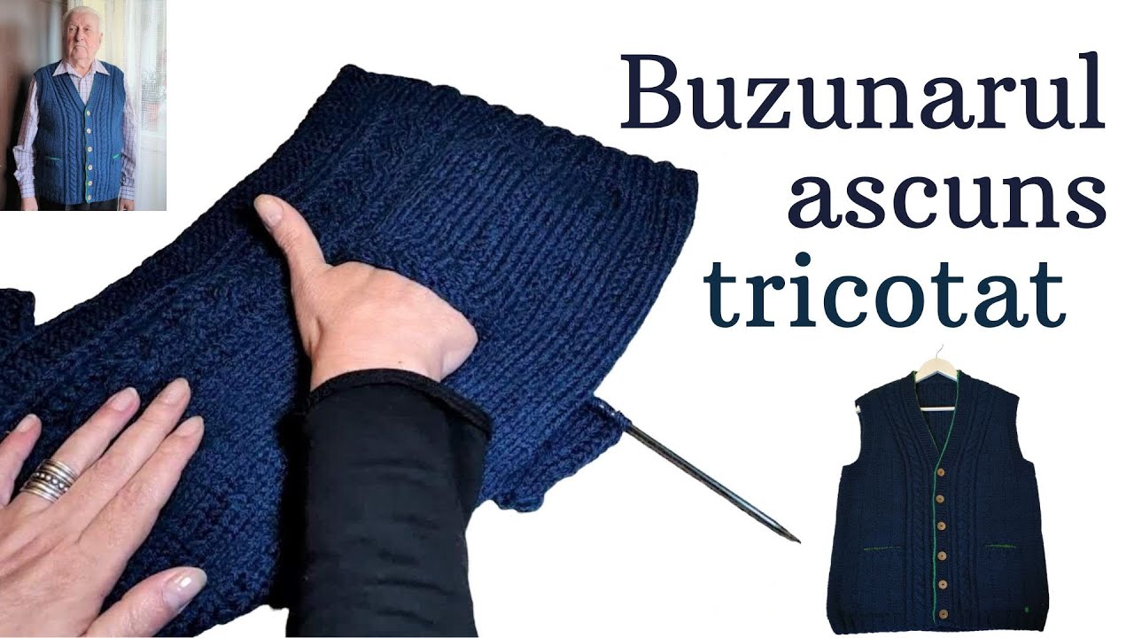 Cum fac buzunarul ascuns tricotat -  Partea a IV-a Vesta pentru tata-cum fac un buzunar ascuns?