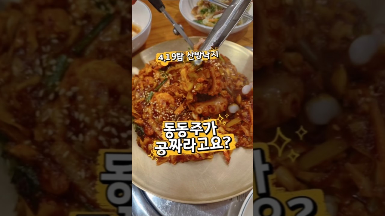 4·19탑 산방낙지: 공짜 동동주와 매콤한 낙지볶음 레시피 숏폼 썸네일