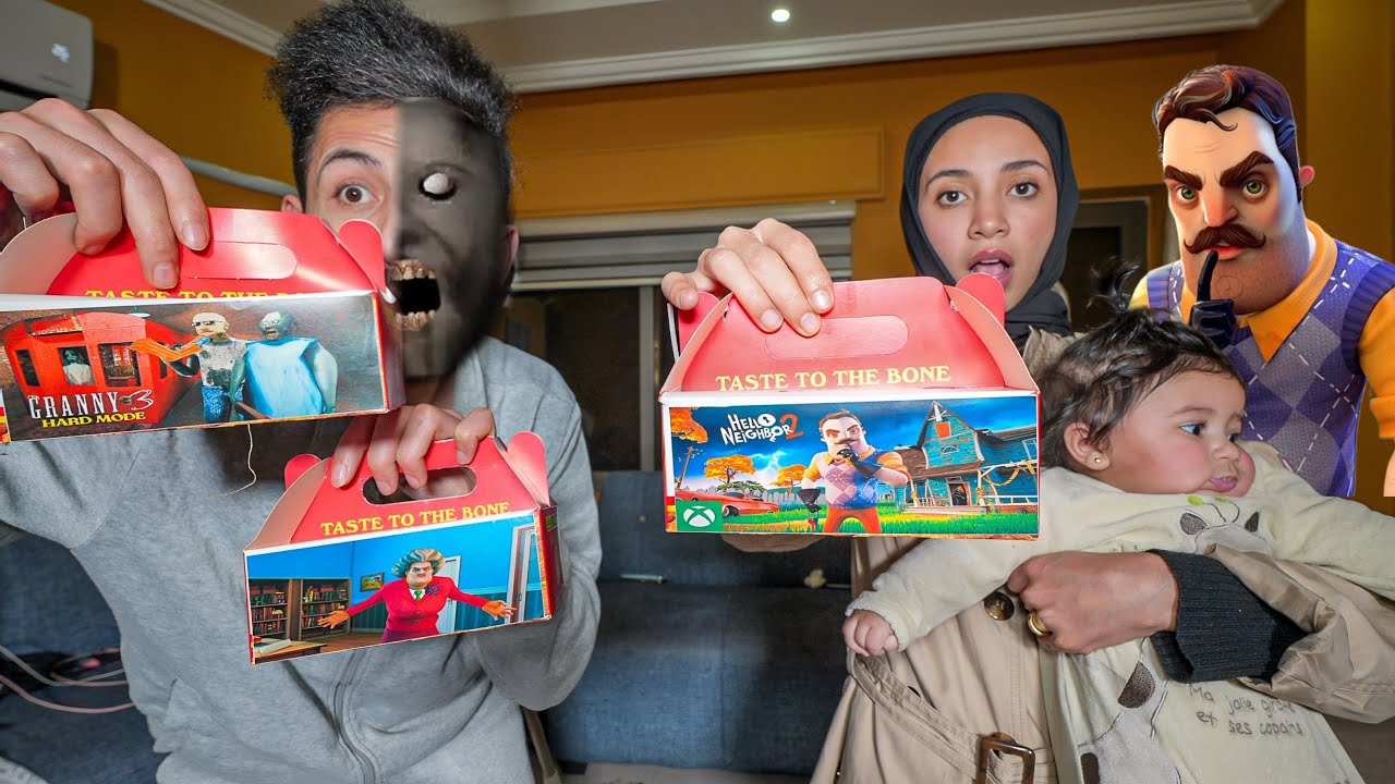 طلبنا وجبة الجار النفسية والمعلمة الشريرة وجراني مع بنتنا ميمي وصار شي مخيف !!