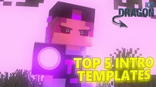 TOP 5 INTRO TEMPLATES [ MINE IMATOR / PRISMA3D ] MINECRAFT ANIMATIONS