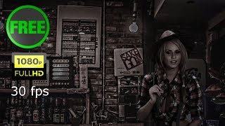 Girl in bar , short video clip with music for your project Full HD