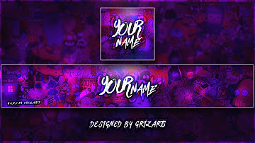 Free Youtube Banner & Avatar Template 2017 - Cartoon Banner (Speedart) | Photoshop CS6 & CC