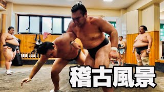 Serious from the Start: A Close Look at Morning Practice at Shikigama Stable | Sumo Morning Practice