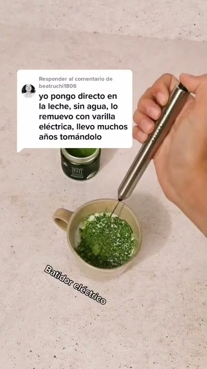 Matcha con batidor eléctrico y directo en la leche 🍵 