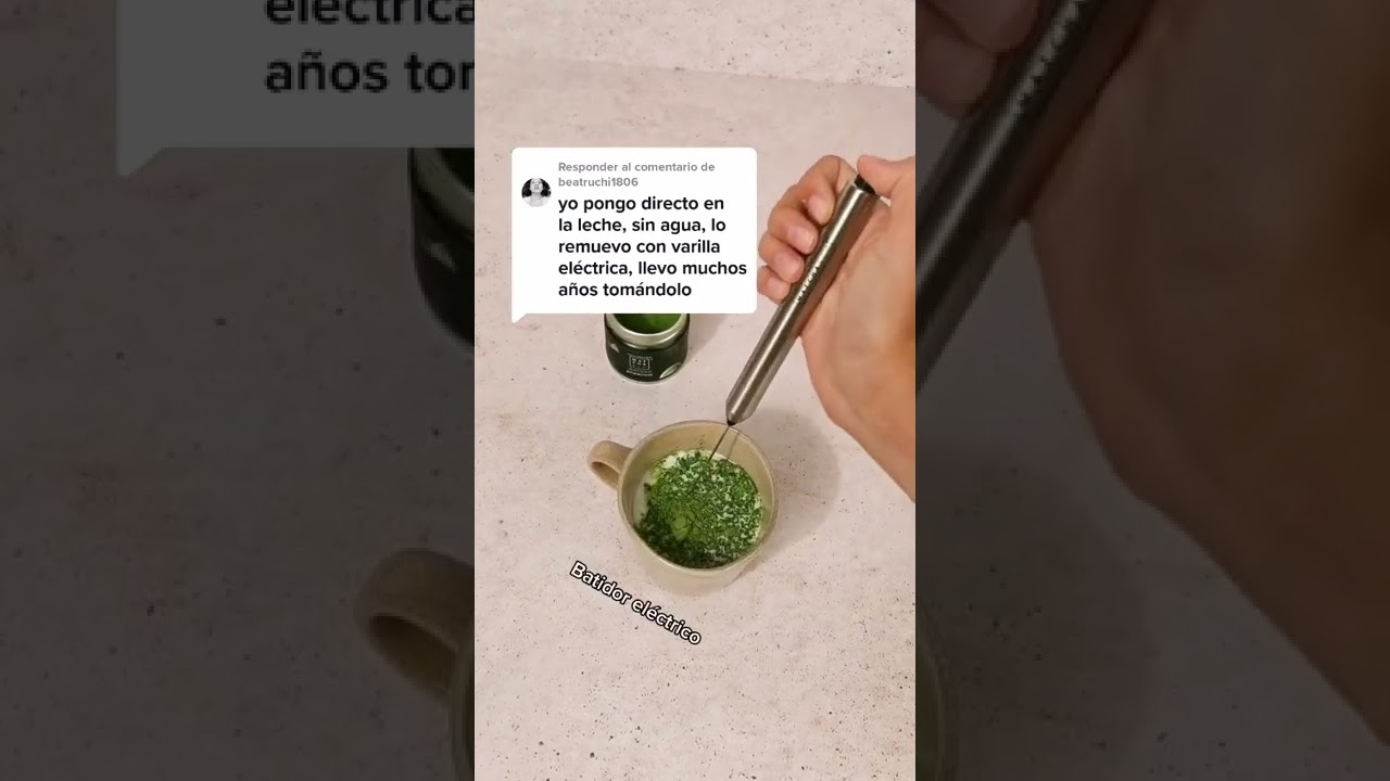 Matcha con batidor eléctrico y directo en la leche 🍵 