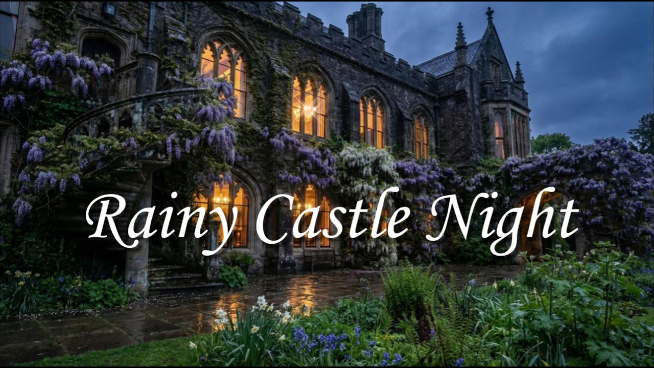 Spring Castle Rain 🌿 Evening Calm for Sleep🌙 & Deep Relax | No Music