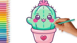 Cómo Dibujar Un Cactus Fácil Para Niños Dibujos Kawaii