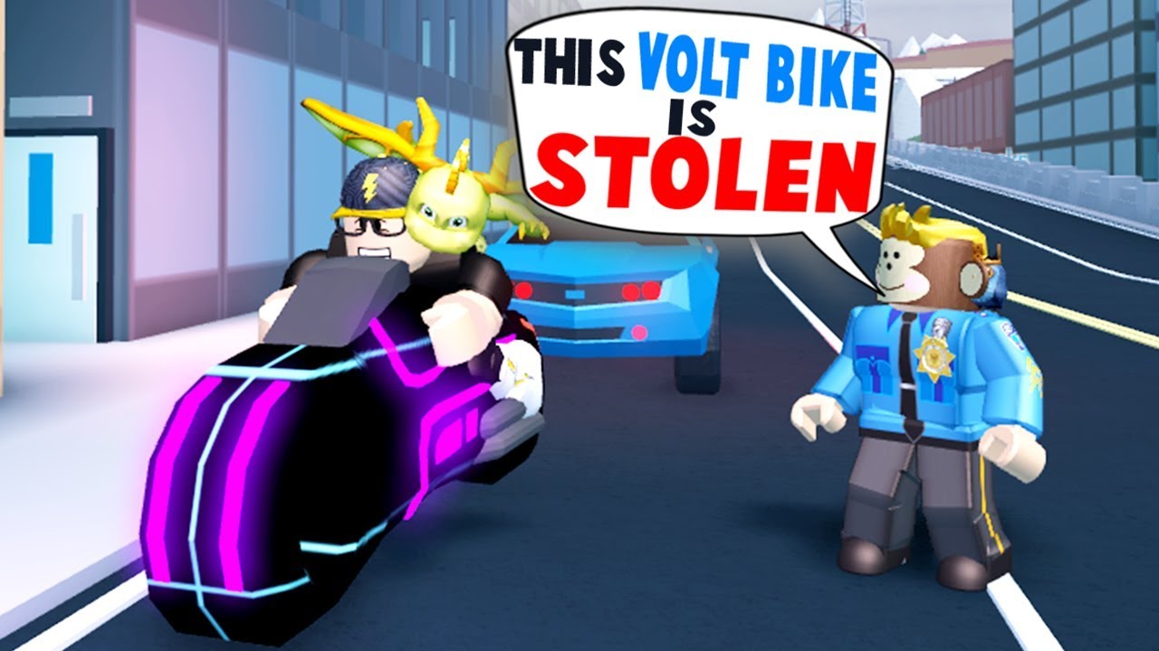 Getting Pulled Over In Jailbreak Stolen Volt Bike Roblox Youtube - it is time for the stare down in roblox jailbreak