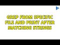 Grep from specific file and print after matching strings