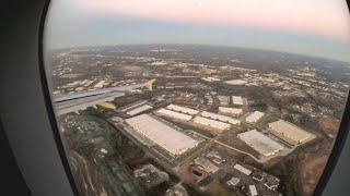 Landing at Charlotte International Airport, North Carolina (American Airlines  A321) [4K]
