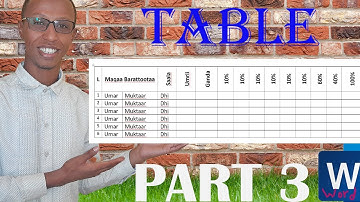 MS Word Tutorial || Table Part 3 - in Afaan Oromo 2022