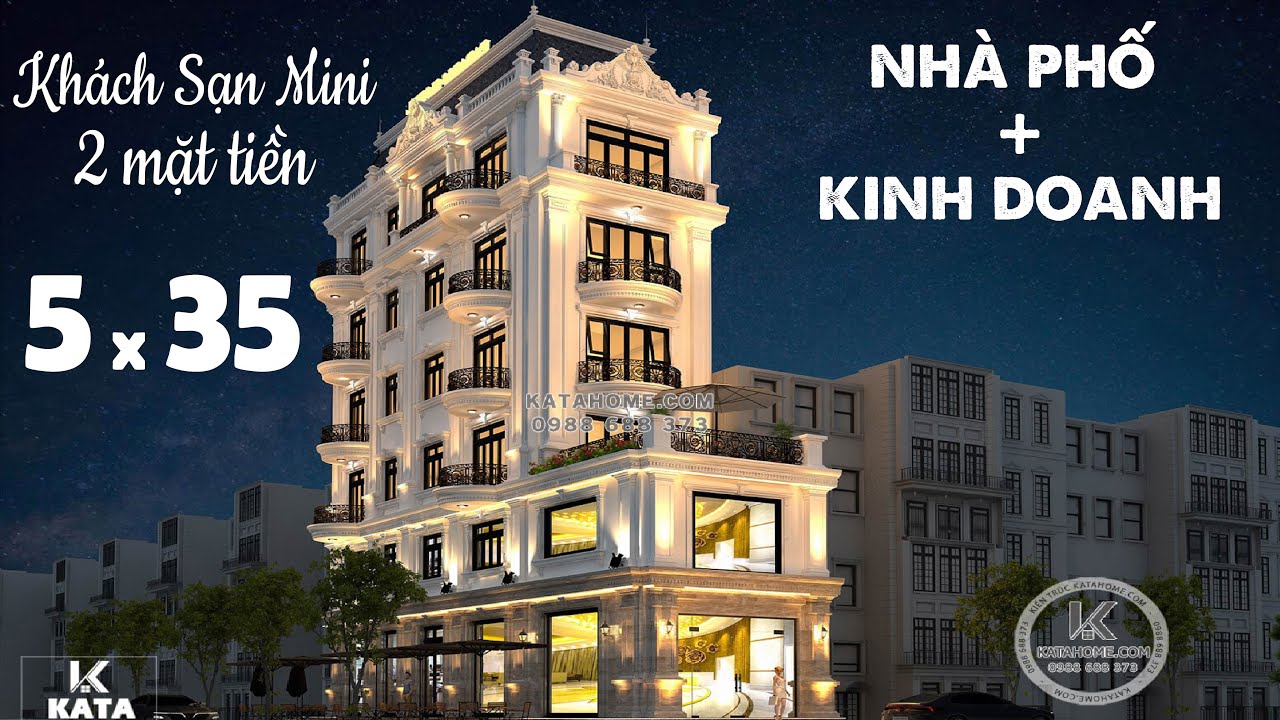 [HOT] Mẫu Thiết Kế Tòa Nhà Khách Sạn Kết Hợp Kinh Doanh | KS 81067