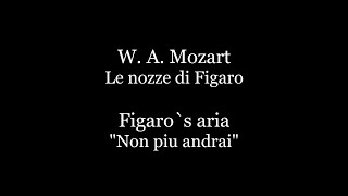 W. A. Mozart - Le nozze di Figaro. Figaro`s aria &quot;Non piu andrai&quot; Accompaniment / Karaoke
