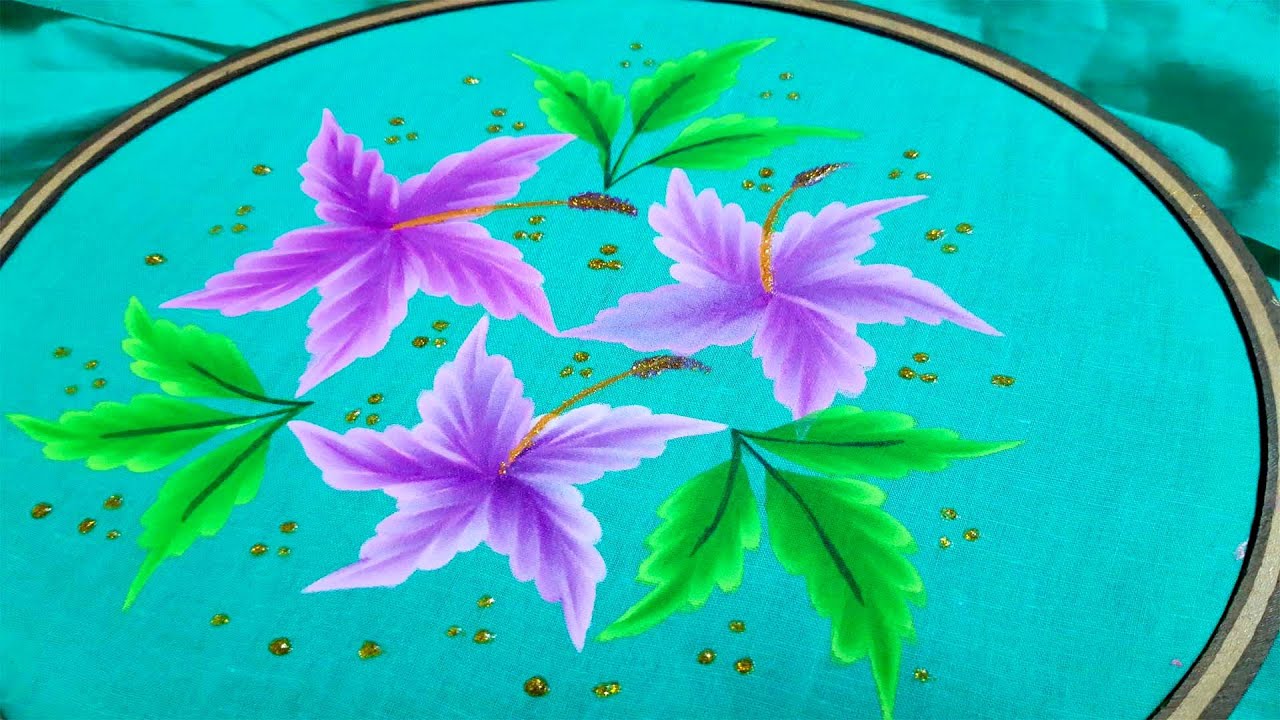 Fabric Painting on Clothes Fabric Painting Flower Painting (কাপড়ের
