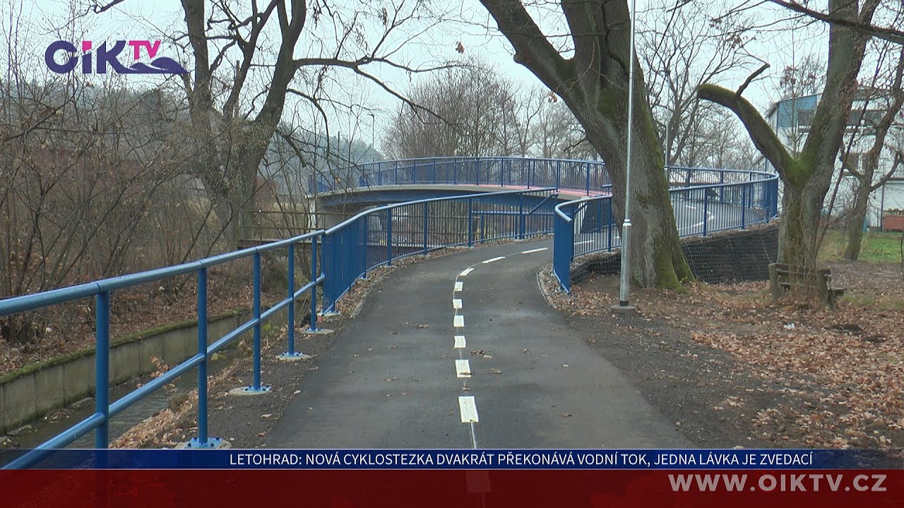 Letohrad: Nová cyklostezka dvakrát překonává vodní tok, jedna lávka je zvedací
