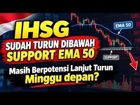 IHSG Sudah Turun Dibawah Support EMA 50. Masih Bisa Lanjut Turun Minggu Depan?