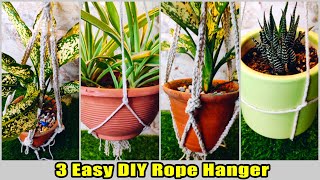 Quick and Easy DIY plant hanger ideas | Two minute Rope hangers