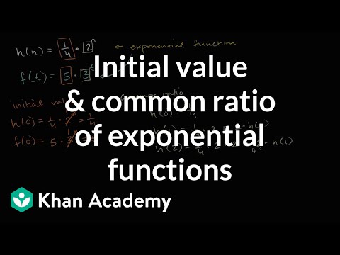 Initial value & common ratio of exponential functions | High School Math | Khan Academy