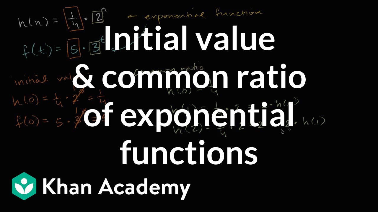 Initial value & common ratio of exponential functions (video