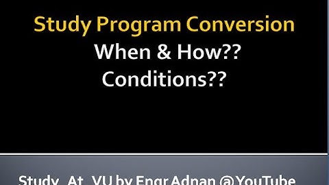 Study Program Conversion Procedure @ VU with All W