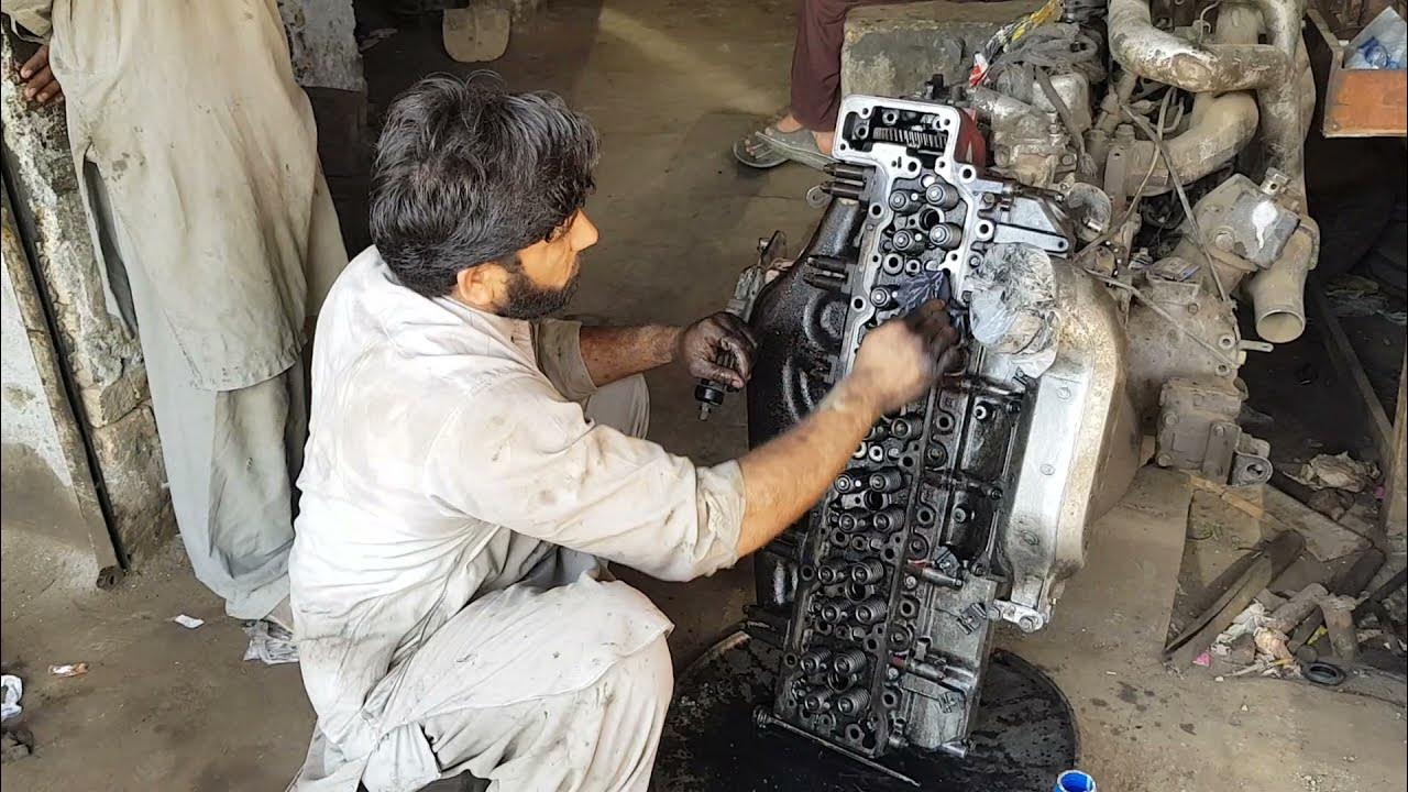 How to Clean Engine Head with Small Tools in Local Truck YouTube