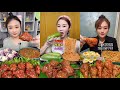Spicy Korean Noodles with Spicy chicken Legs Soft Boil Eggs (The Delicious Food Eating Mukbang)