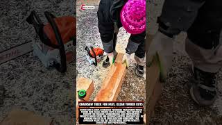 Chainsaw Trick for Fast, Clean Timber Cuts #woodworking #wood #satisfying #carpentry #chainsaw