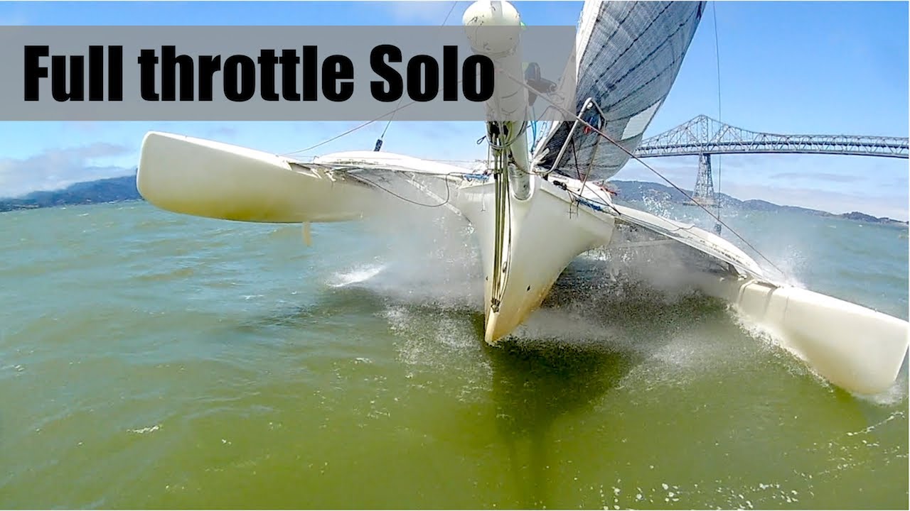 Fast Production Trimaran Sailed on the Limit Solo YouTube