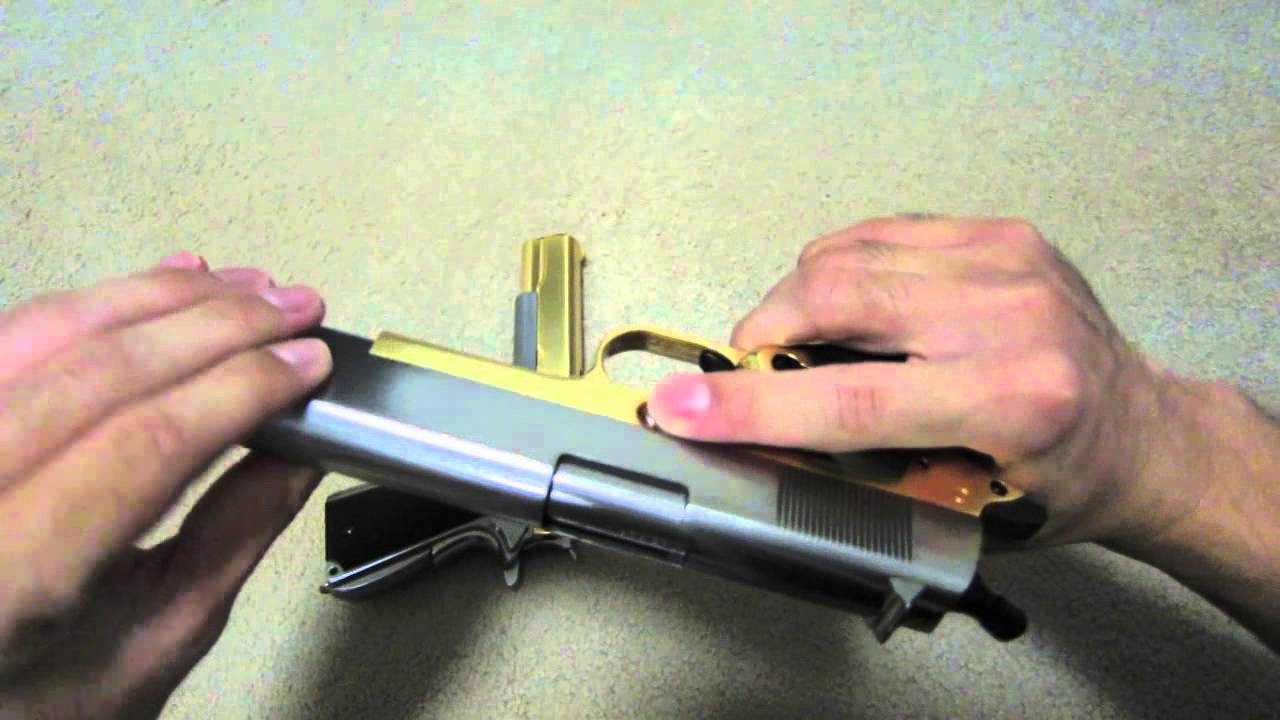 Airsoft Hybrid 1911 With Gold and Silver Slides