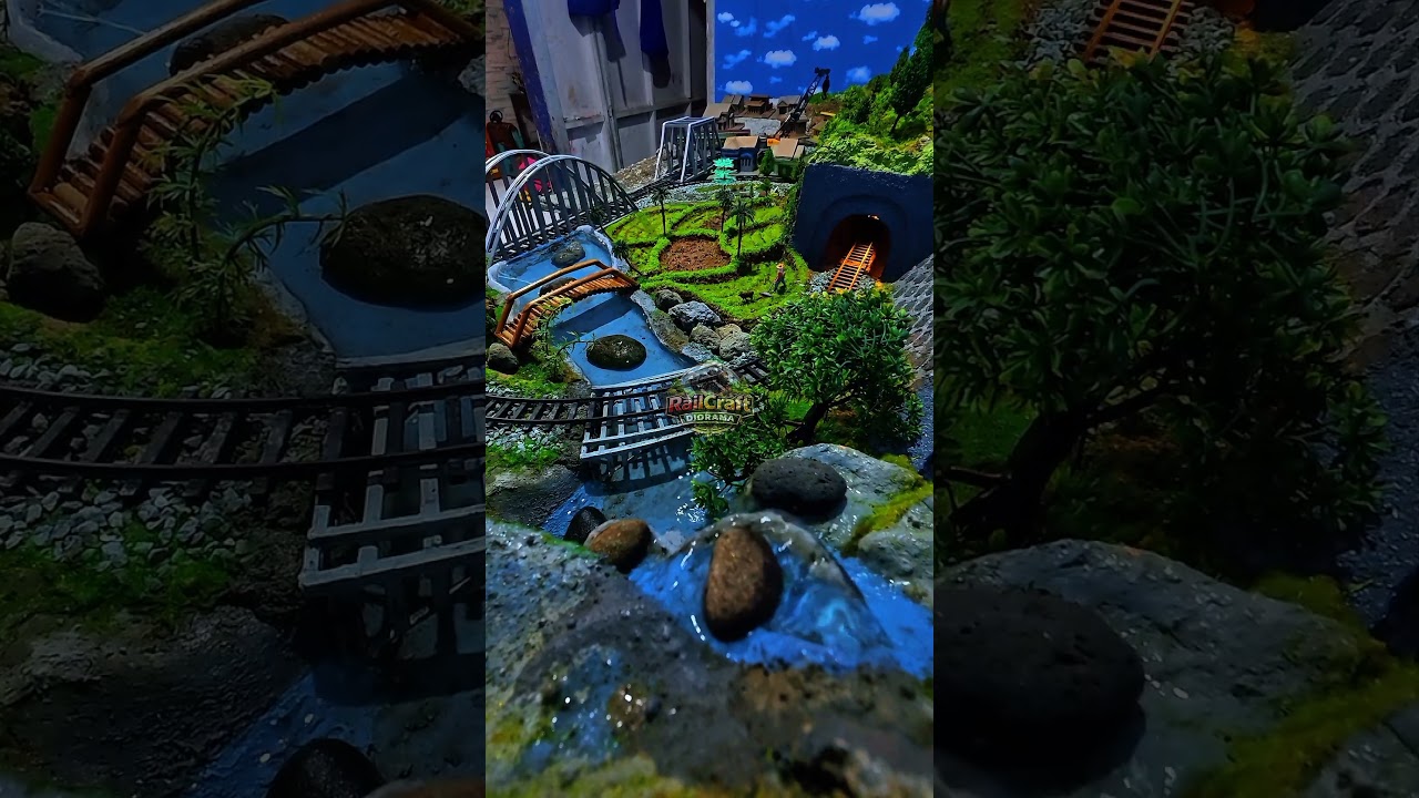 Epic Mini Train Moment: Crossing Waterfall