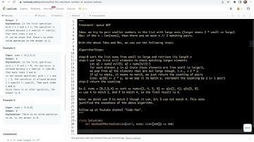 leetcode 2576. Find the Maximum Number of Marked Indices -  queue simulation with improvement remark