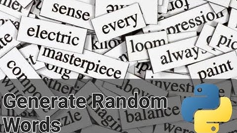 Generate Random Words in Python | RandomWord class full tutorial