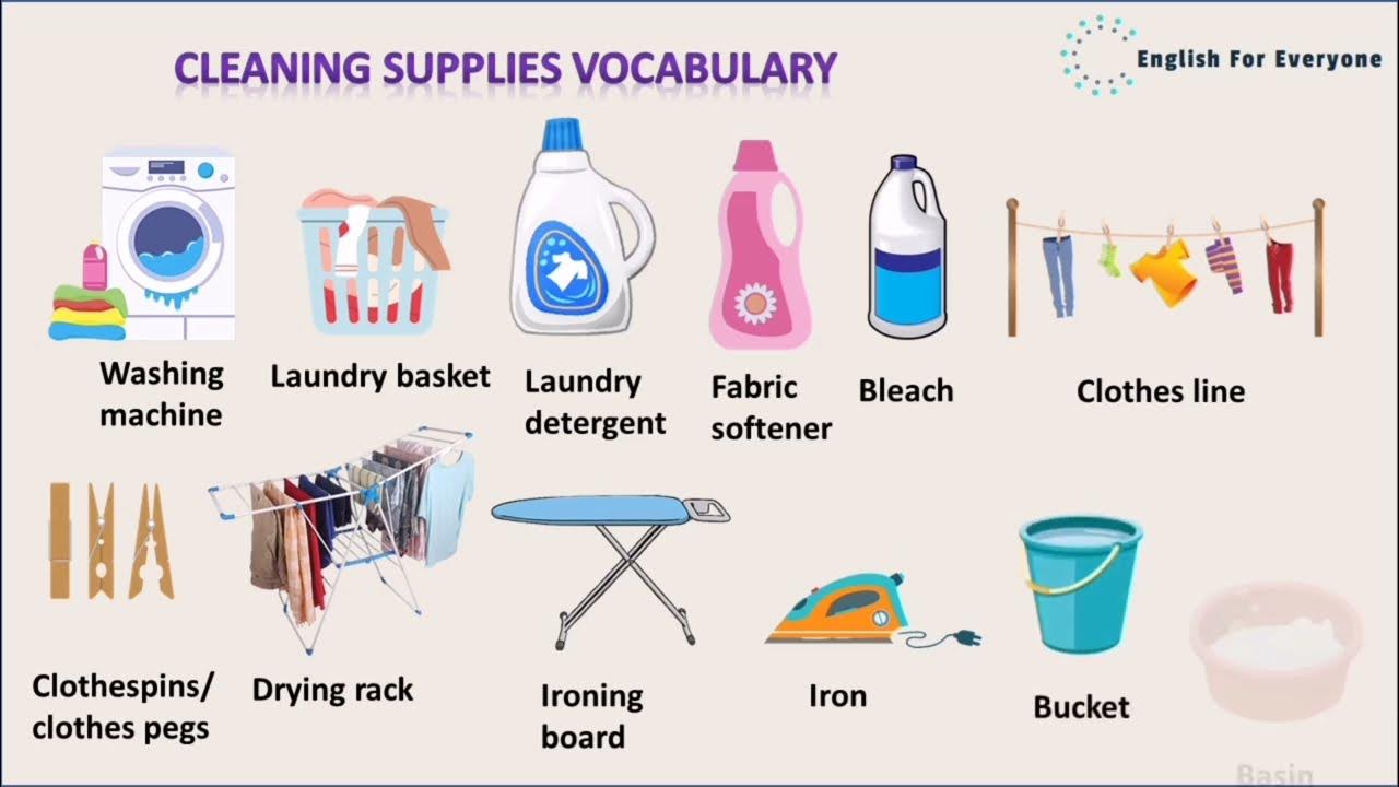 Cleaning Supplies Vocabulary