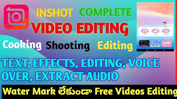 Inshot Video Editing In Telugu|| Free Video Editing App for YouTube videos