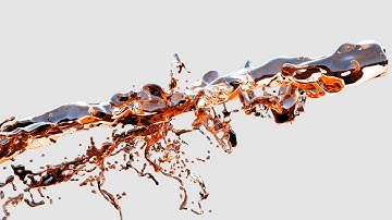 Water splash, orange liquid slow motion