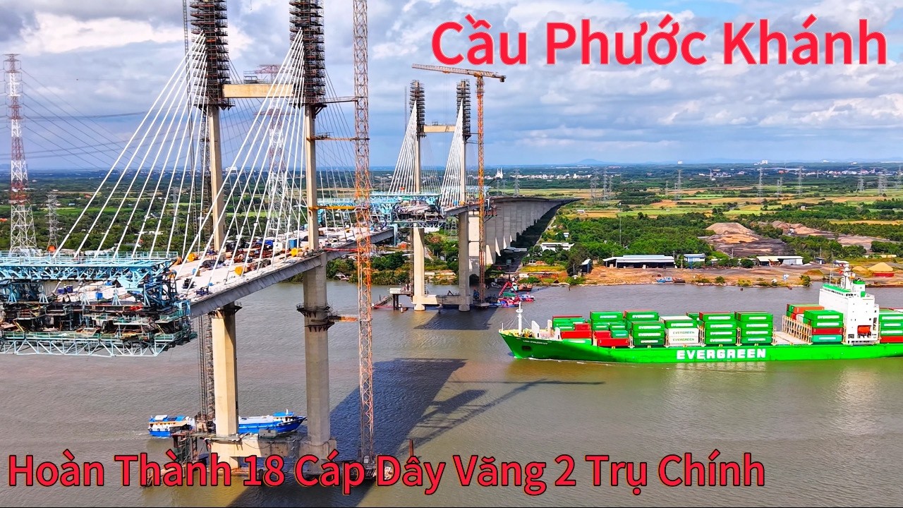 Cầu Phước Khánh Hoàn Thành 1 8 Bó Cáp Dây Văng 2 Trụ Chính.