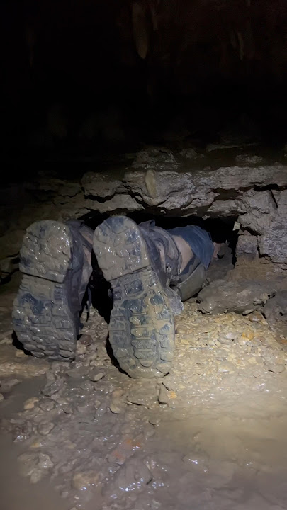 Navigating A Tight Cave Squeeze