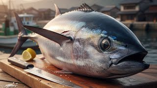 The best tuna cutting at Jembatan Puri Fish Market in Sorong City