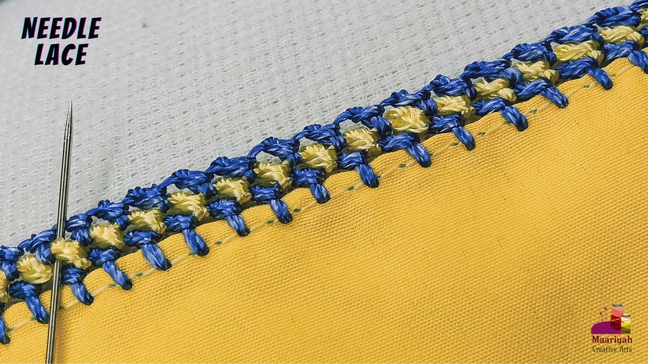 Needle Lace Using Basic Foundation Stitch of 3-rows | Sui Dhage ki Lace - 438