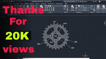 Autocad tutorial in hindi, 2d sketch, practice drawing  chain sprocket ⚙️ gear drawing |Ex-28|