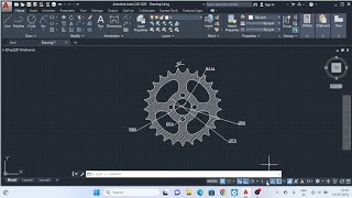 Autocad tutorial in hindi, 2d sketch, practice drawing  chain sprocket ⚙️ gear drawing |Ex-28|