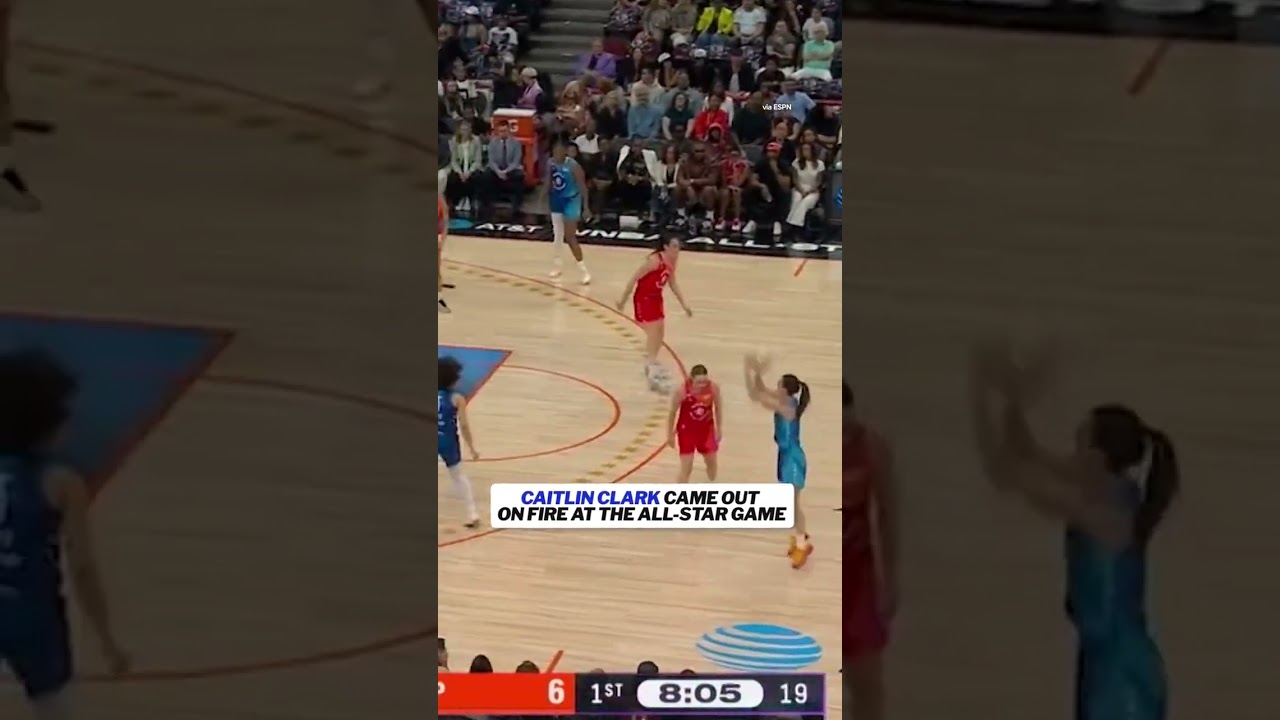Caitlin Clark was showing off the range early #wnbaallstar #wnba