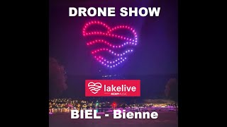 Lakelive Festival mit Drohnenshow zum Nationalfeiertag in Biel - Schweiz