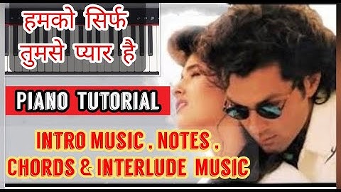 Humko Sirf Tumse Pyar Hai Piano Tutorial | Humko Sirf Tumse Pyar Hai Piano Chords | Piano Tutorial