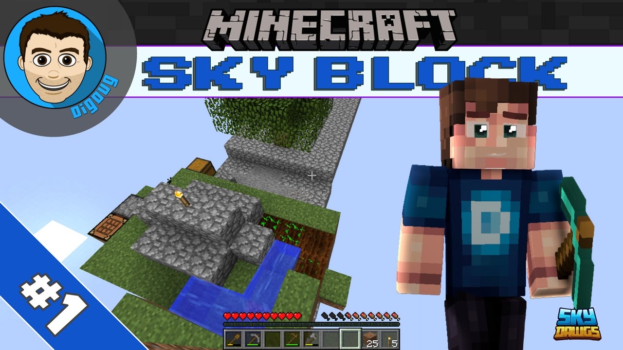 Let's Play Minecraft Skyblock : Ep 1 : Getting Started in Skyblock ...