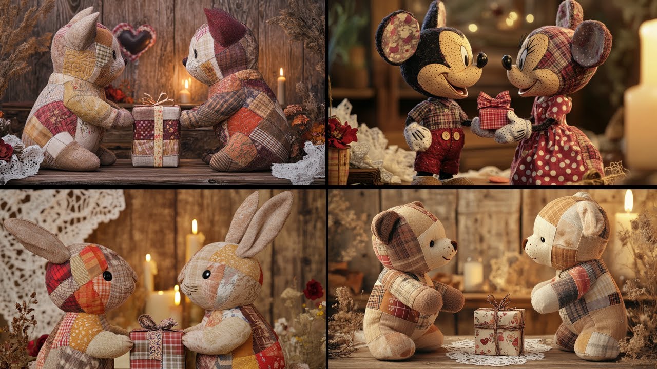 【Free AI Prompt】 [Image］A heartwarming scene featuring handcrafted patchwork 